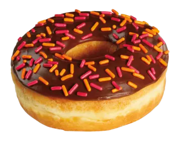 a donut with chocolate frosting and sprin
