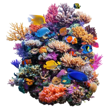 a coral reef with colorful fish and corals