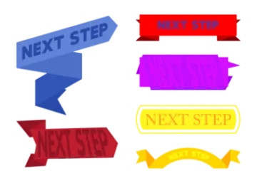 a set of four different colored arrows