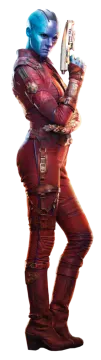 a man in a red suit holding a gun