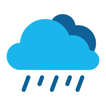 a blue cloud with rain on it