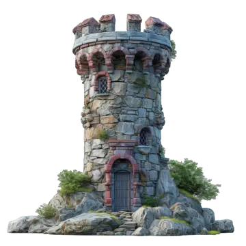 a small castle on top of a rock