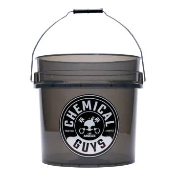 a bucket with a logo on it