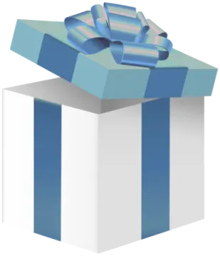 a blue and white gift box