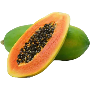 a papa papa fruit cut in half