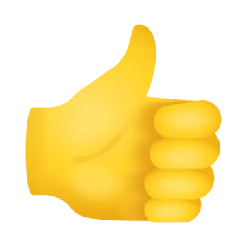 a thumbs up icon with a yellow thumb