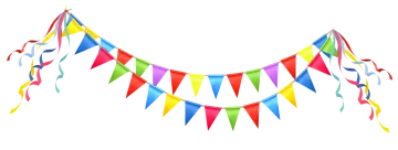 a bunch of colorful flags hanging from the ceiling