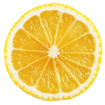a slice of an orange on a white background
