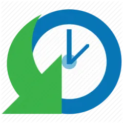 a clock with a green arrow in the middle