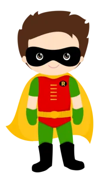 a little boy dressed as a superhero