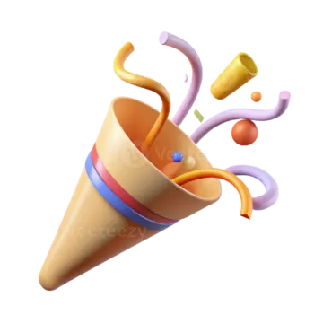 an ice cream cone with colorful swirls