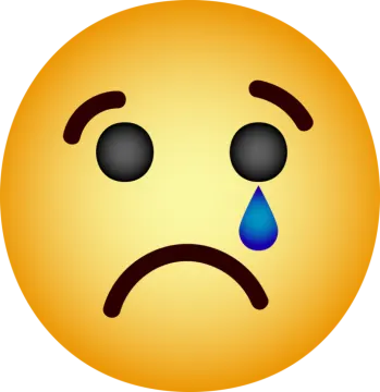 a yellow smiley face with tears and tears