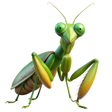 An illustration of a praying mantis