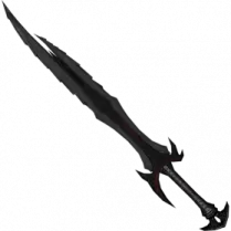 a black and white dragon with a long tail