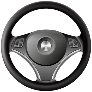 a steering wheel on a white background