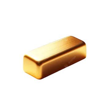a gold bar on white background