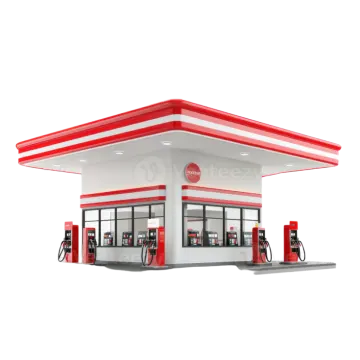a gas station on a white background