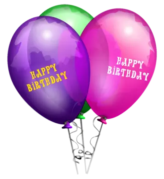 a bunch of balloons with the words happy birthday