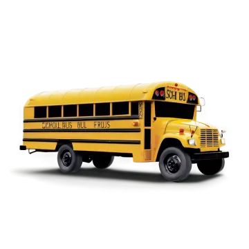 a yellow school bus on a white background