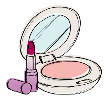 a pink lipstick on a white background