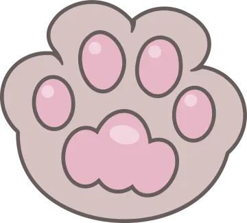 a pink paw on a white background