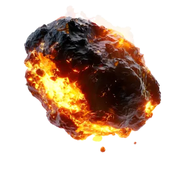a ball of fire on a white background