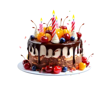a cake with chocolate and chers on top