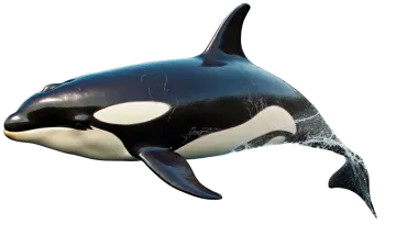 an orca whale is shown in this image