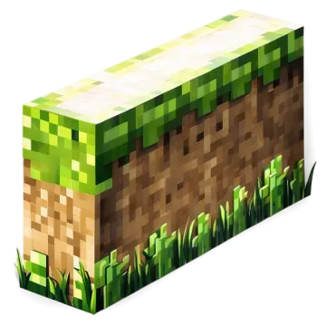 an illustration of a block in the grass