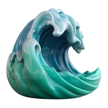 a blue wave on a white background