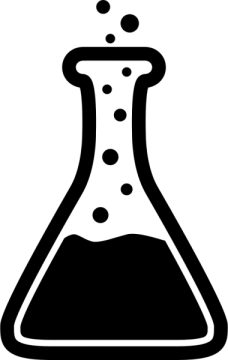 a black and white image of a flask
