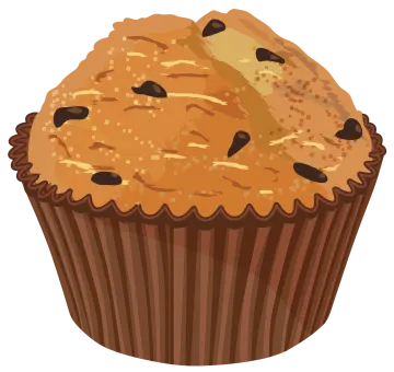 a cupcake with chocolate chips on top