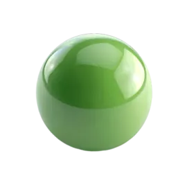 a green sphere on a white background