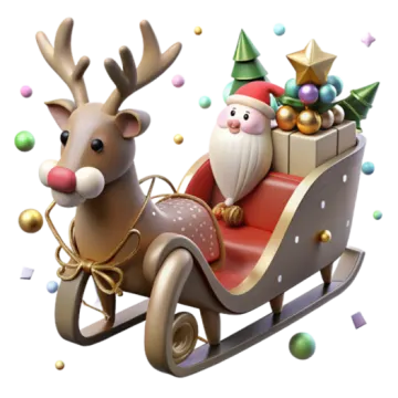 santa and his reindeer sled