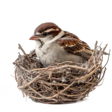 a small bird sitting on top of a nest