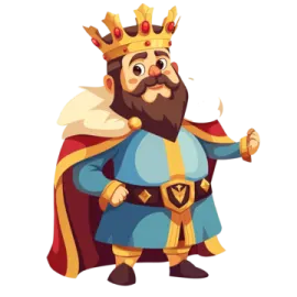 a cartoon character with a crown on his head