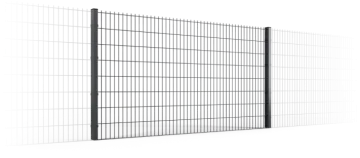 a black steel fence on a white background