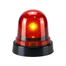 a red light on a white background