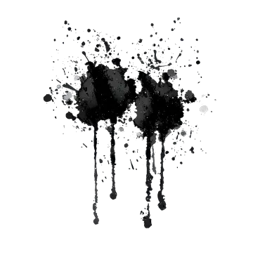 a black ink spied on a white background