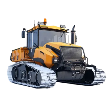 a snow pling machine on white background