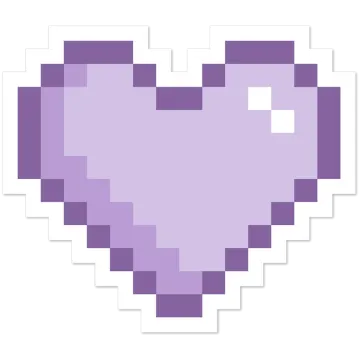 a pixel heart sticker