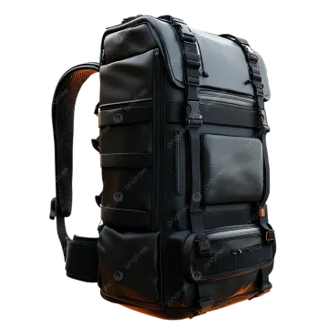 a black backpack on a white background
