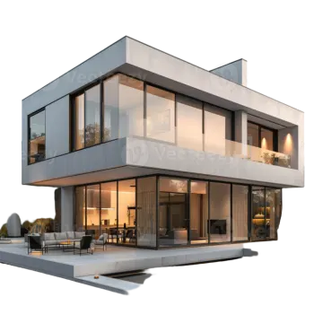 a 3d rendering of a modern house