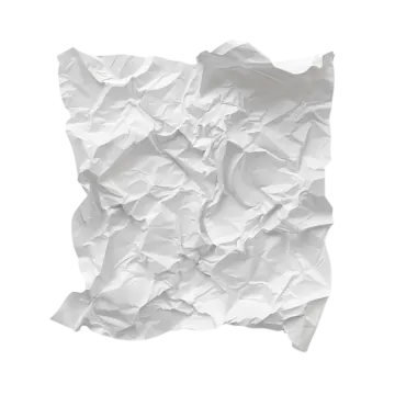 white crumpled paper on a white background