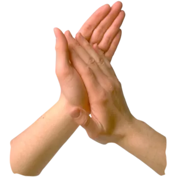 a person's hands in the air