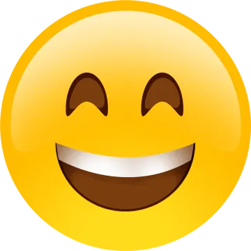 a yellow smiley face with a big smile