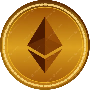 a gold coin with an ether symbol on it
