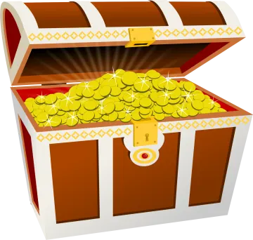 a chest full of gold coins