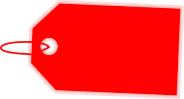 a red tag on a white background