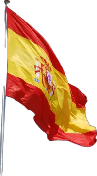 a spanish flag flying in the wind